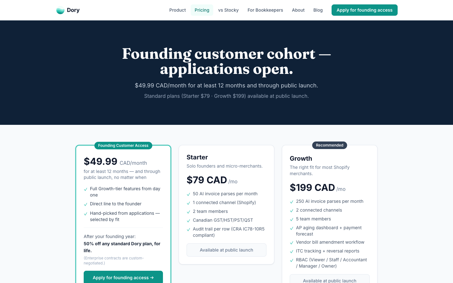 getdory.ca screenshot 4